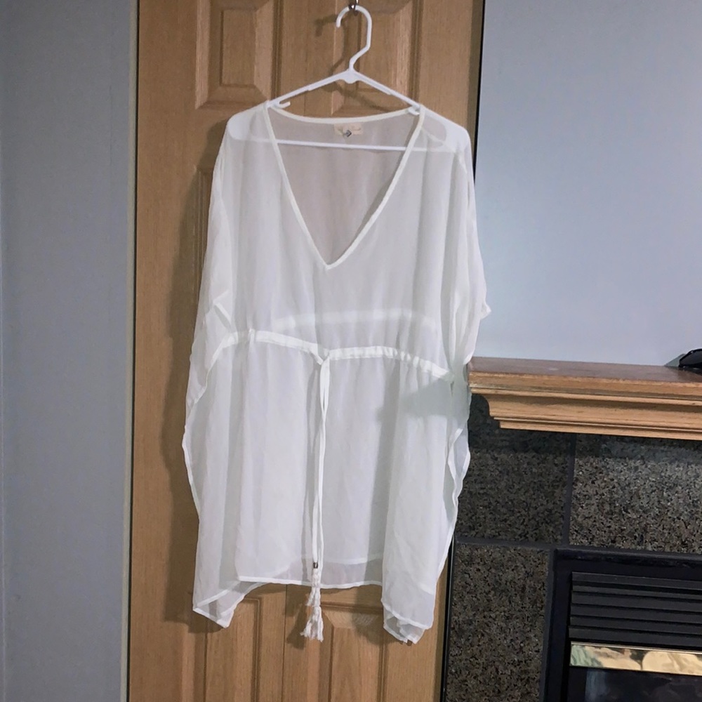 Bathing suit cover up white/sheer